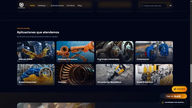 Catálogo publicado de Petrogrease: aplicaciones y líneas de producto.